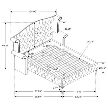 King Wingback Bed