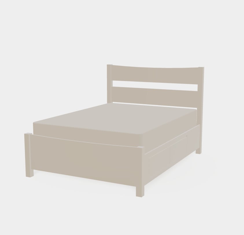 Queen Right Drawerside Plank Bed