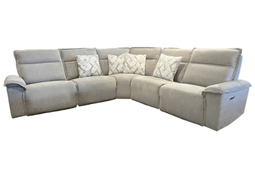 Casual Power Reclining Sectional Sofa with Power Adjustable Headrests