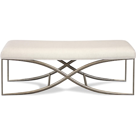 48-Inch Upholstered Bed Bench with Elegant Metal Base