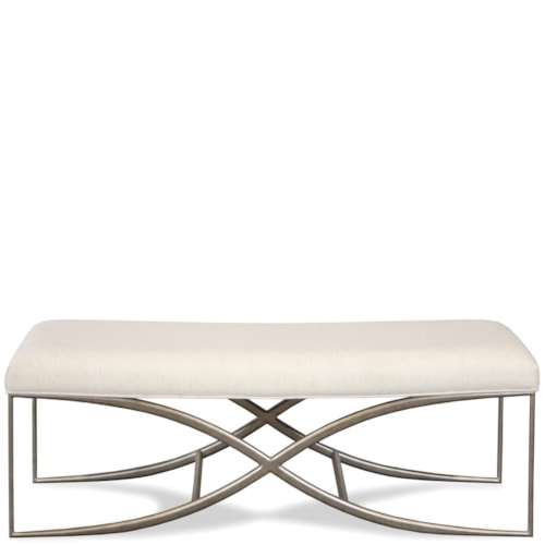 48-Inch Upholstered Bed Bench with Elegant Metal Base