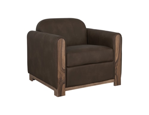 Modern Rustic Arm Chair with Exposed Wood Accents