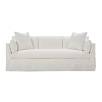 Contemporary 90" Bench Cushion Sofa with Slipcover and Loose Pillow Back