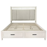 Modern Farmhouse King Shelter Bed with Footboard Storage