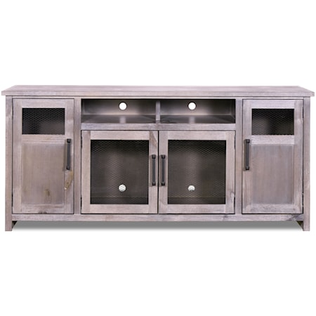 Rustic 69" Entertainment Console with Bronze Hardware