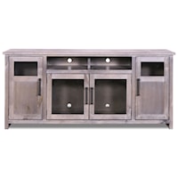 Rustic 69" Entertainment Console with Bronze Hardware