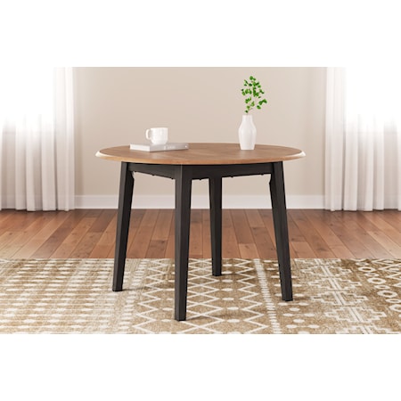 Round Drm Drop Leaf Table