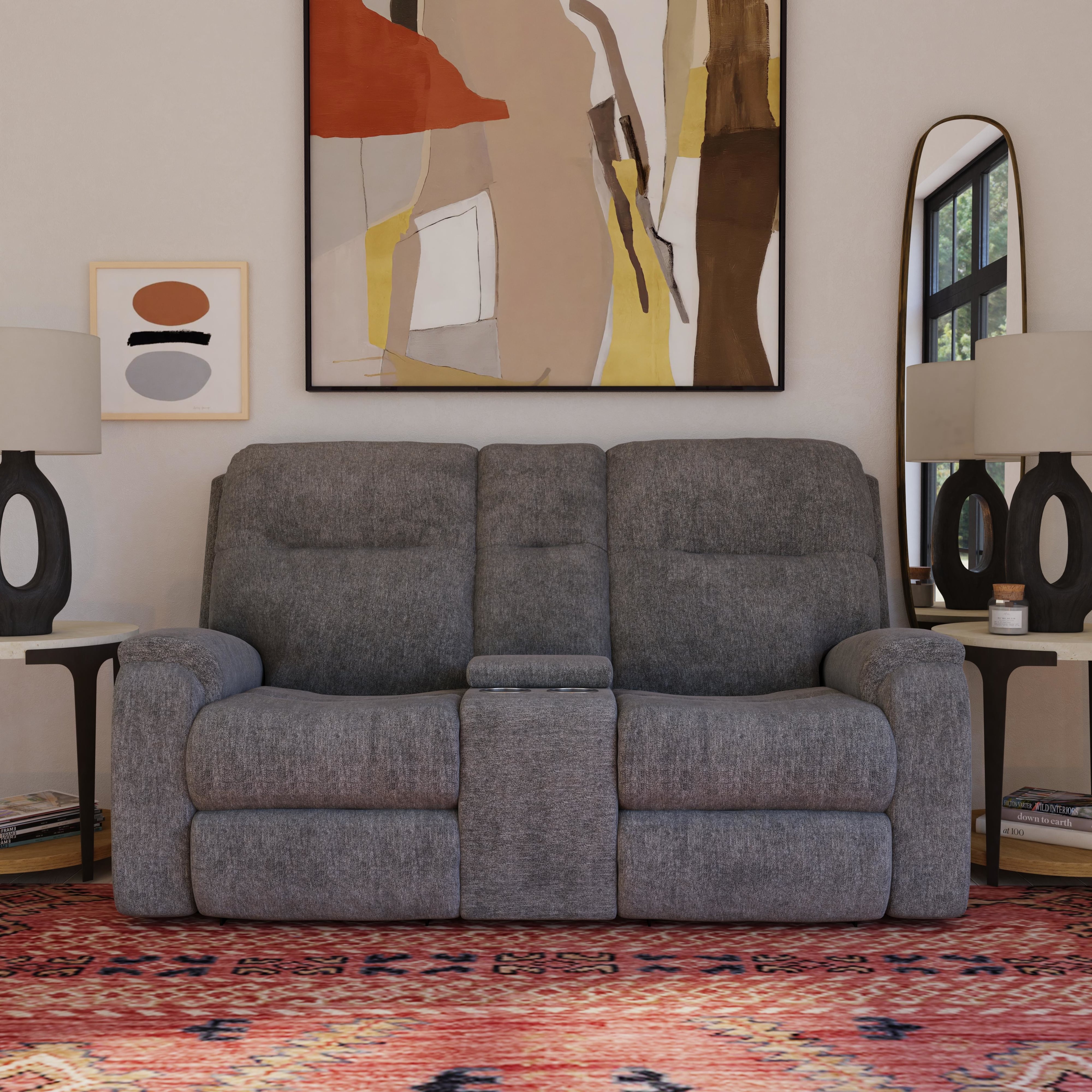 Flexsteel Penn Power Reclining Console Loveseat