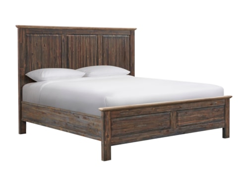 Rustic King Panel Bed
