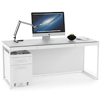 Desk with Locking File Cabinet
