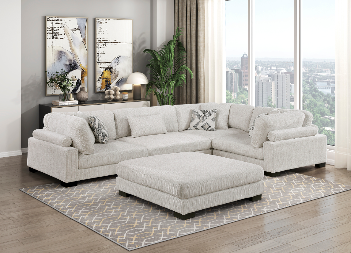 Homelegance Tinley 5-Piece Sectional Sofa with Ottoman