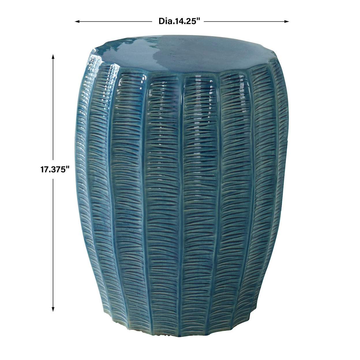 Uttermost Harbor Harbor Aque Blue Garden Stool