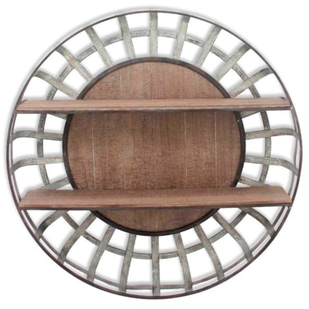 Galvanized Metal & Wood Wall Shelf