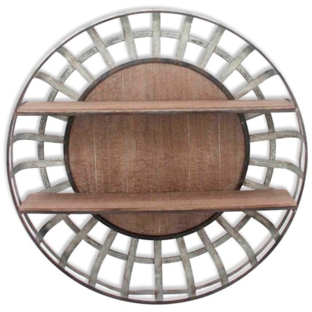 Galvanized Metal & Wood Wall Shelf