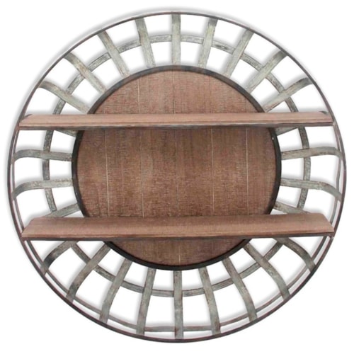 Galvanized Metal & Wood Wall Shelf