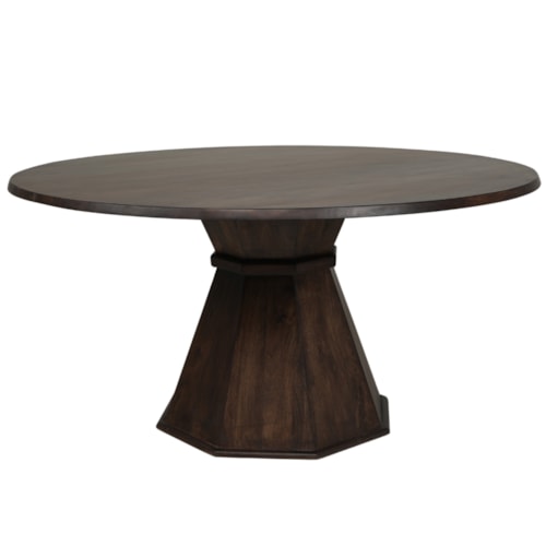 Transitional Round Dining Table with Pedestal Base
