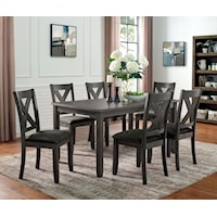 Transitional 7-Piece Dining Table Set