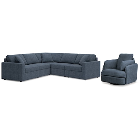 5-Piece Sectional And Swivel Glider Recliner