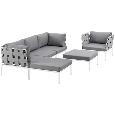 Outdoor 6 Piece Sectional Sofa Set