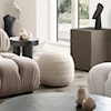 Diamond Sofa Furniture Pouf Round Pouf In White Dyed Natural Wool