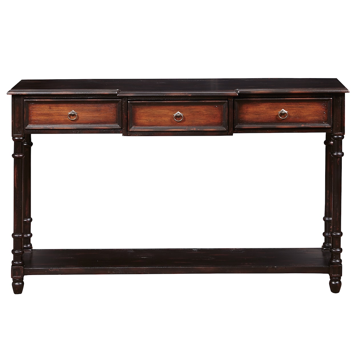 Accentrics Home Accents Black & Brown Two Tone Console Table