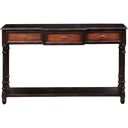Black & Brown Two Tone Console Table
