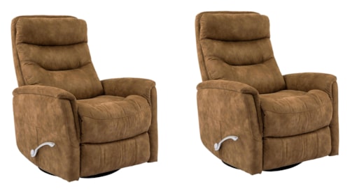 Casual Manual Swivel Glider Recliner with Articulating Headrest (Set of 2)