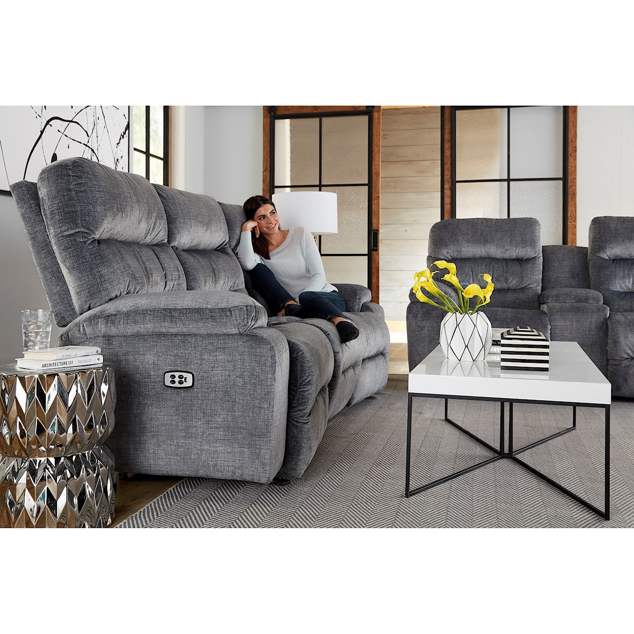 Best Home Furnishings Ryson Conversation Space Saver Reclining Sofa