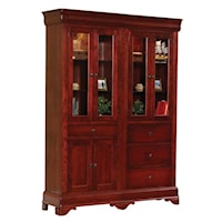 Transitional Louis Phillipe 60" Bookcase with Concealed Storage