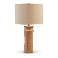 Faux Wood Table Lamp (Set of 2)