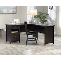 Transitional 2-Drawer L-Shaped Desk with File Drawer
