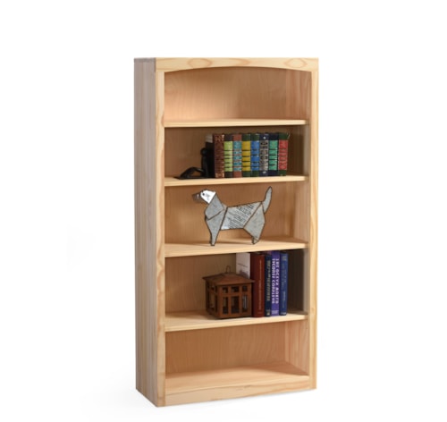 Solid Pine Bookcase with 4 Open Shelves