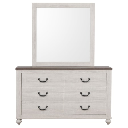 6-Drawer Dresser w/ Mirror