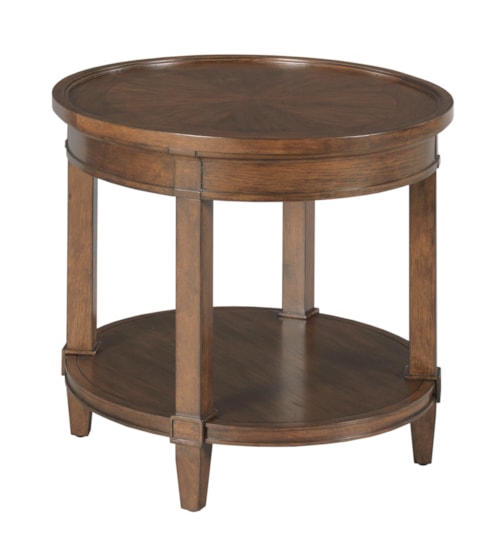 Transitional End Table with Lower Shelf