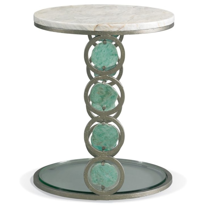 Sherrill Occasional INFINITY Jade Stone Accent Table w/Glass Base
