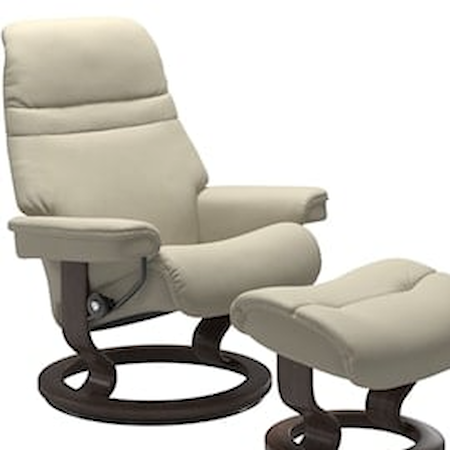 Small Reclining Chair with Classic Base