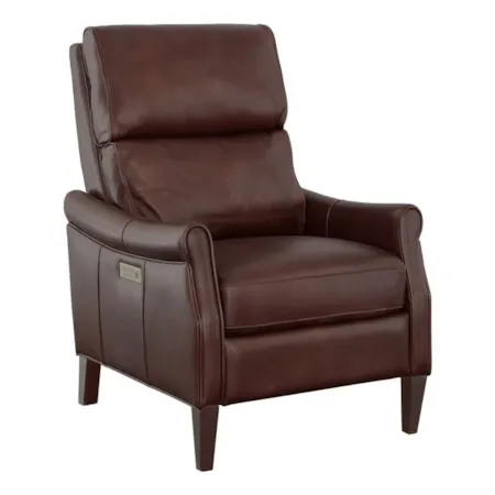 Leather Power Recliner w/Sock Arms