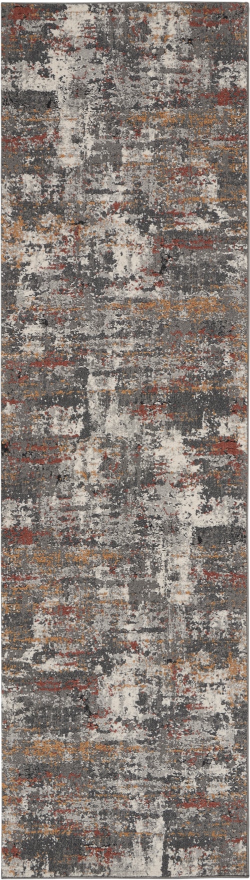 2'2" x 7'6" Grey/Multi Runner Rug