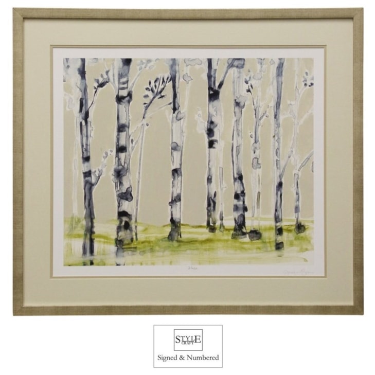 StyleCraft Wall Décor Hand-Signed and Numbered Birch Tree Print