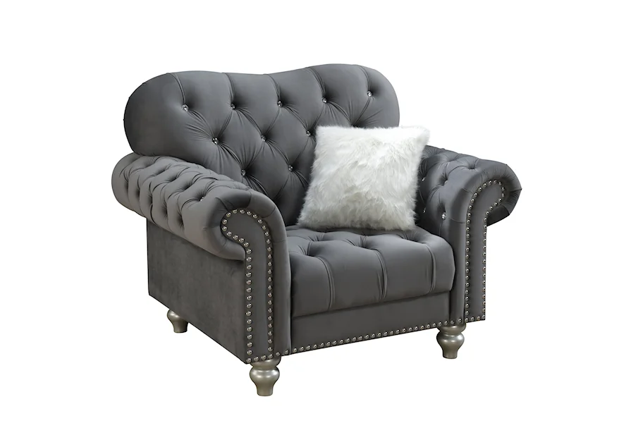 4422 Upholstered Button-Tufted Accent Chair by Global Furniture at Dream Home Interiors