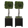 Uttermost Preserved Boxwood Preserved Boxwood Square Topiaries S/2
