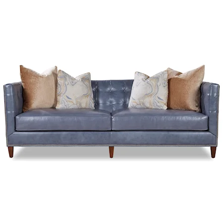 Transitional Tufted Sofa with Nailhead Trim