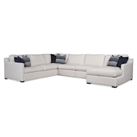 Transitional 5-Piece Sectional Sofa with Throw Pillows