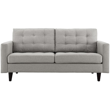 Empress Contemporary Upholstered Tufted Loveseat - Light Gray