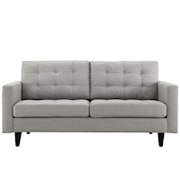 Empress Contemporary Upholstered Tufted Loveseat - Light Gray