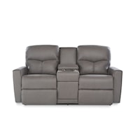 Casual Power Reclining Loveseat with Console, Power Headrest & Lumbar