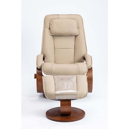 Contemporary Swivel Recliner and Ottoman