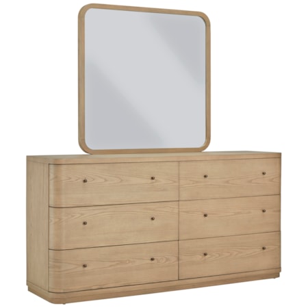 Dresser and Mirror Set