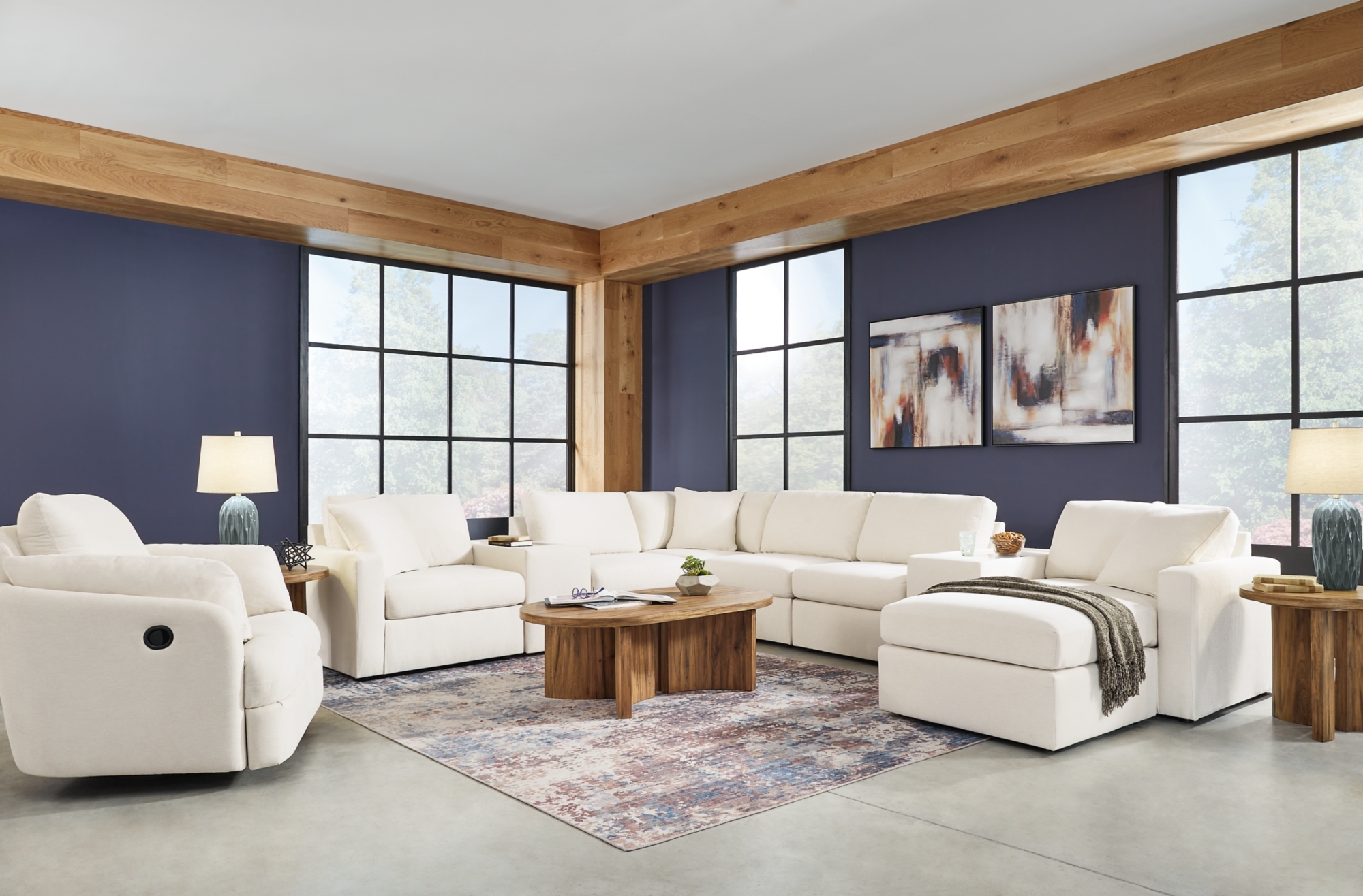 Signature Design by Ashley Modmax 6-Piece Sectional And Swivel Glider Recliner