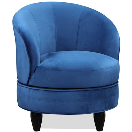 Transitional Velvet Accent Chair in Blue